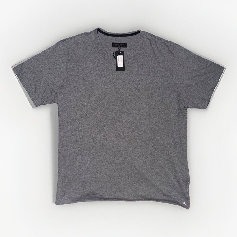 Rag & Bone Miles Pocket T-Shirt Mens XXL Heather Grey Jersey Cotton Tee